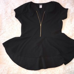 Zip up peplum top